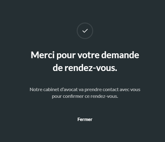 Avocat proposant la prise de rendez-vous en ligne