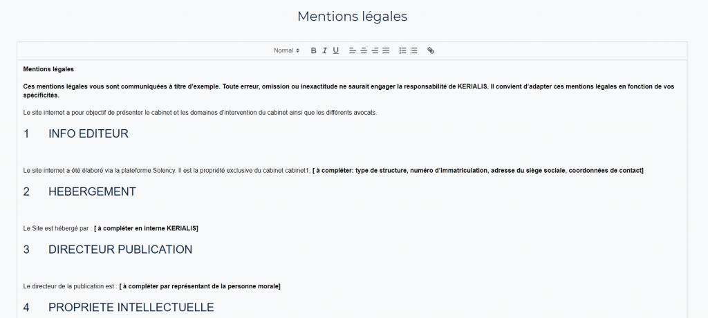 Outils de création de site pour avocats avec Solency